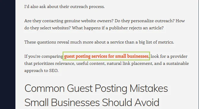 Web 2.0 backlink example: a WordPress.com post with a highlighted contextual dofollow link